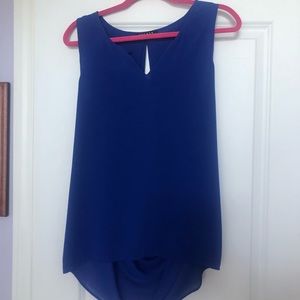 Open back royal blue blouse
